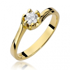 Klasyczny Pierścionek zaręczynowy z Brylantem 0,30ct z żółtego/białego złota pr.585